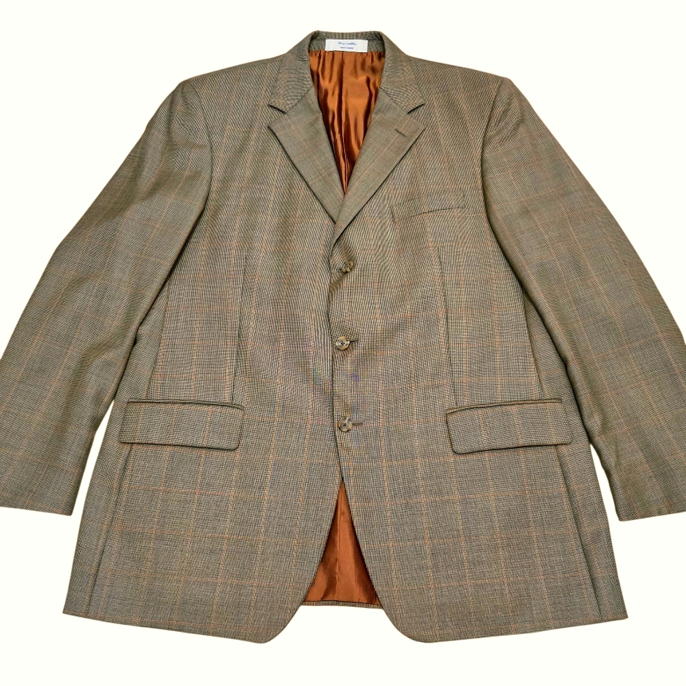 John W Nordstrom Sport Coat Men's 46L Brown 100% Wool Blazer 3-Button Front